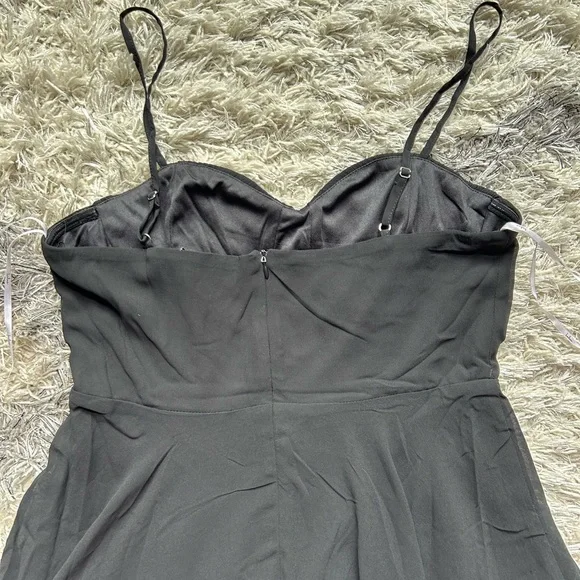 NWOT Lulus Cause for Commotion Black Pleated Bustier Maxi Dress - Picture 9 of 10